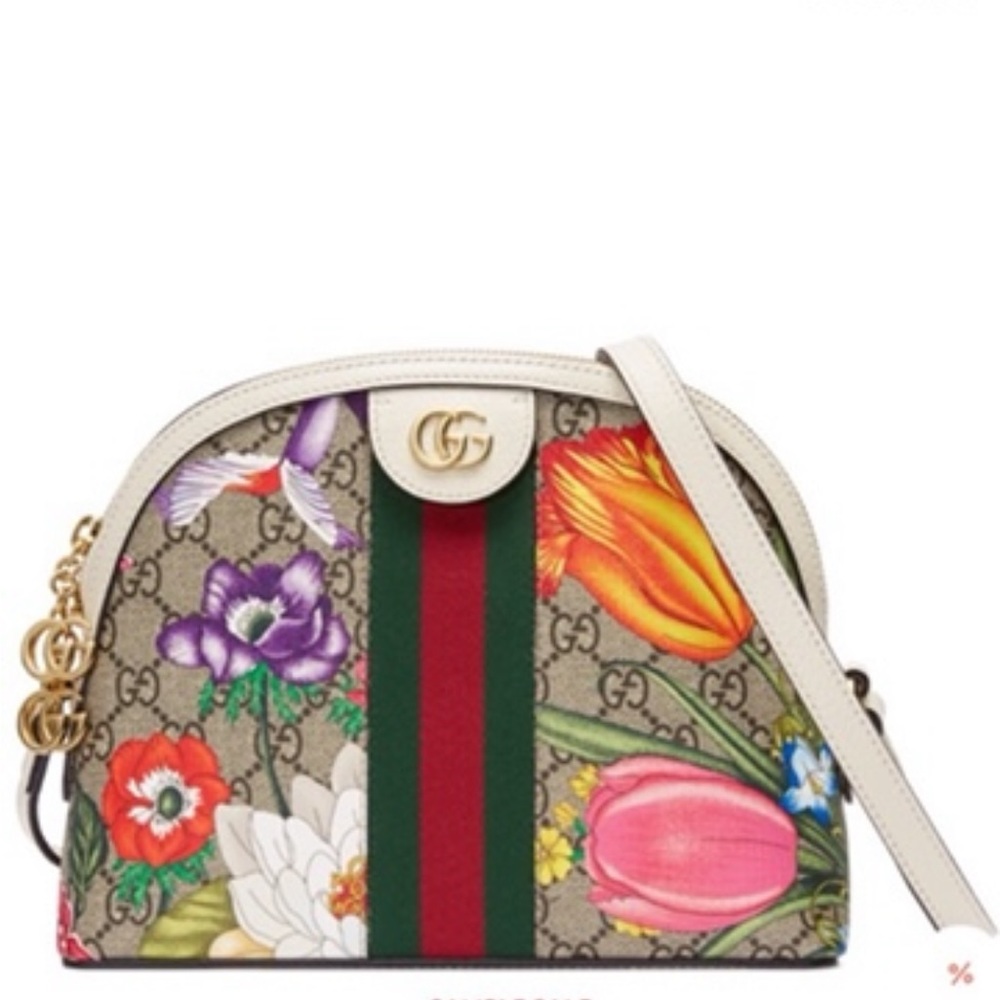 💯% authentic Gucci Ophidia GG Flora small shoulder bag